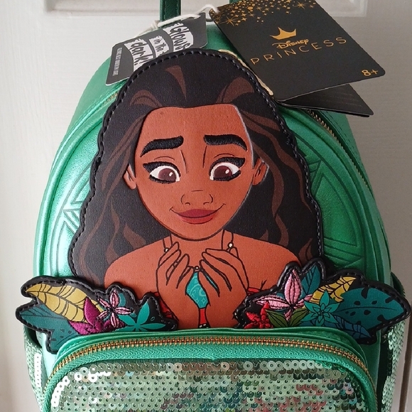 Disney Loungefly Moana Green Sequin Mini Backpack main image 10
